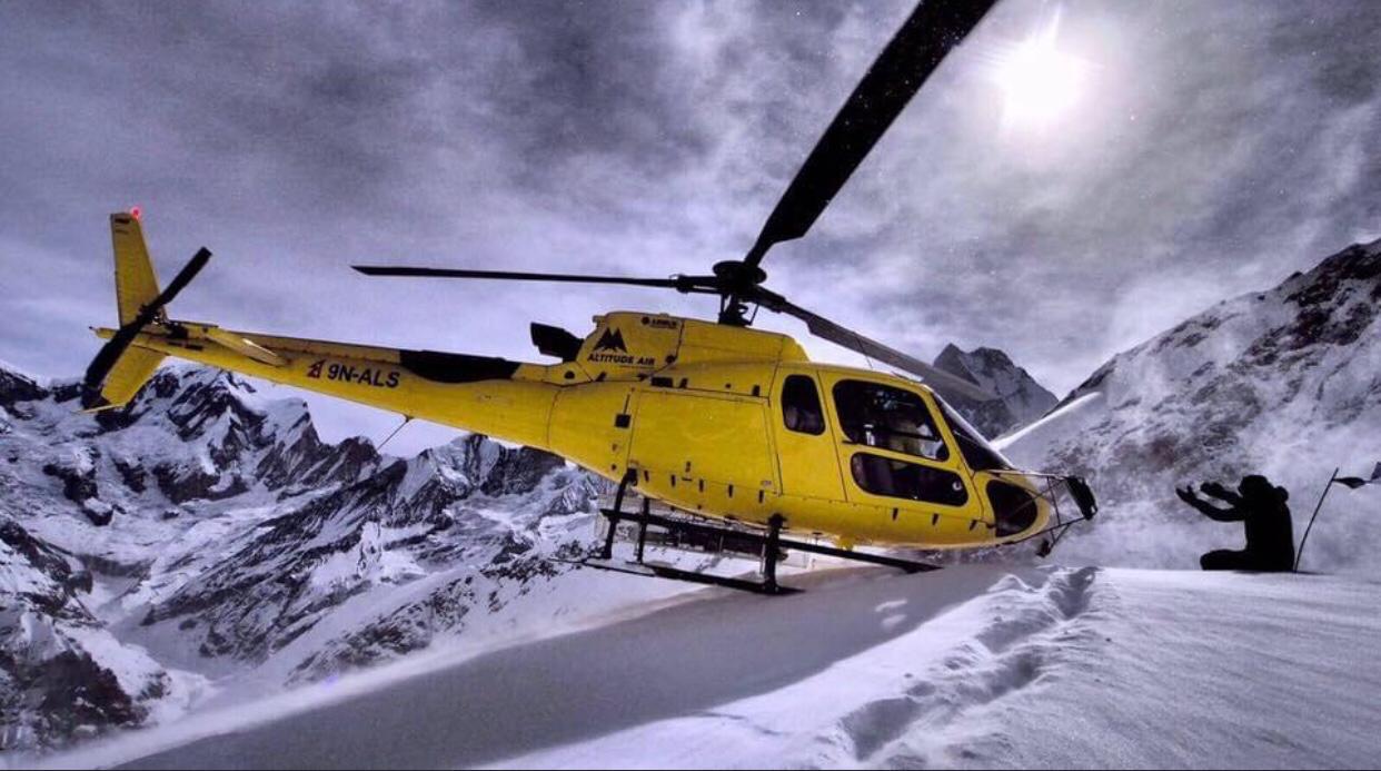 Everest base camp trek Helicopter return